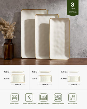 Famiware Ocean Series medium platter with wave surface ideal for everyday meals