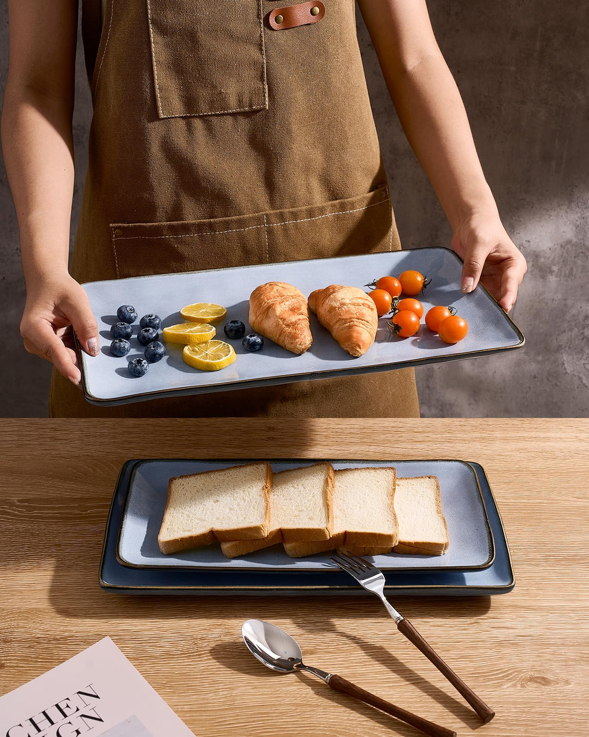 Famiware Ocean Series small rectangular platter convenient for desserts and snacks