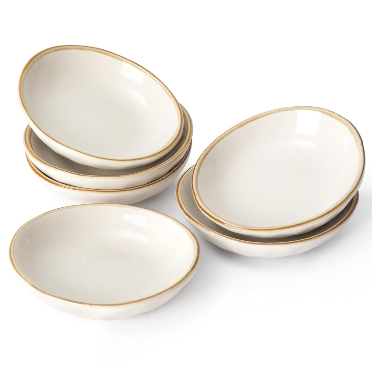 Famiware Ocean wave dipping bowls in a six piece oval set, ideal for sauces and sides.