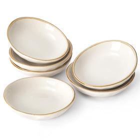 Famiware Ocean wave dipping bowls in a six piece oval set, ideal for sauces and sides.