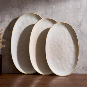 Famiware oval serving platter in large size with elegant shape, ideal for family dinners.