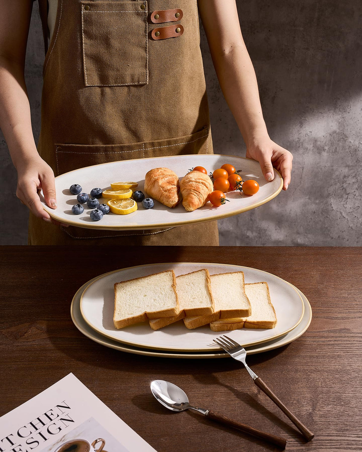 Famiware oval serving platter in small size for desserts and bites.
