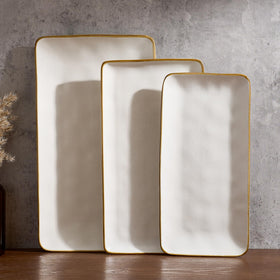 Famiware rectangular large serving platter, top view for entertaining