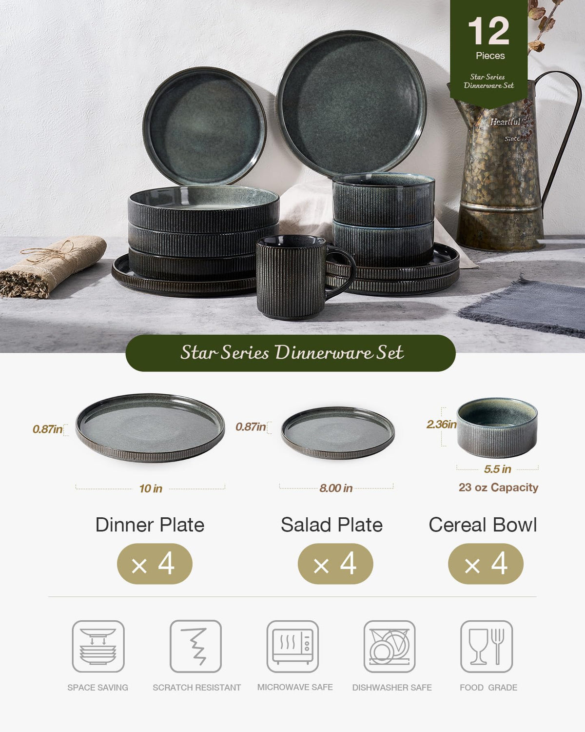 Famiware Star 23 oz cereal bowl with deep rim perfect for soups and cereals