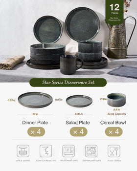 Famiware Star 23 oz cereal bowl with deep rim perfect for soups and cereals