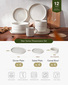 Famiware Star 23oz cereal bowl showing durable stoneware for daily use.