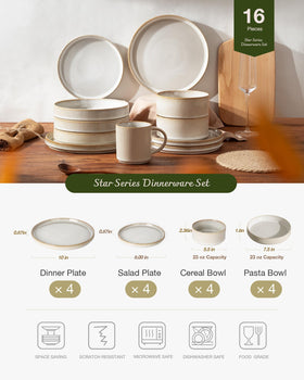 Famiware Star pasta bowls with generous capacity and food-friendly glaze for sauces