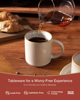Ergonomic handles and unique reactive glaze on Famiware Star Mugs