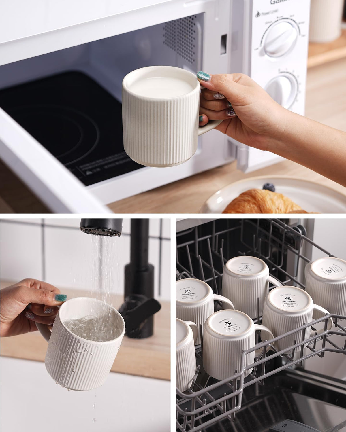 Famiware star mug set 4 fired organic clay for durability