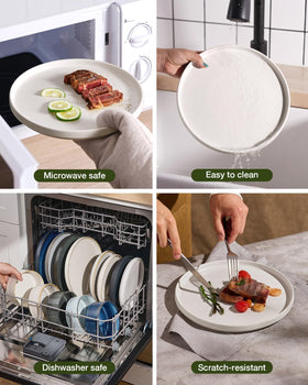 Famiware Star raised rim helps contain sauces across servings.