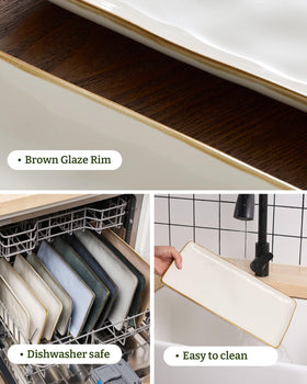 Famiware sturdy stoneware tray emphasizing durability for daily entertaining