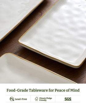 Famiware vanilla white platter microwave-safe for reheating shared dishes