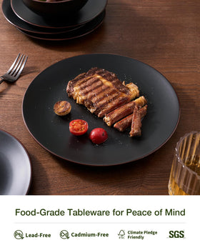 Famiware Venus matte black finish visible in a coordinated dinner setup.