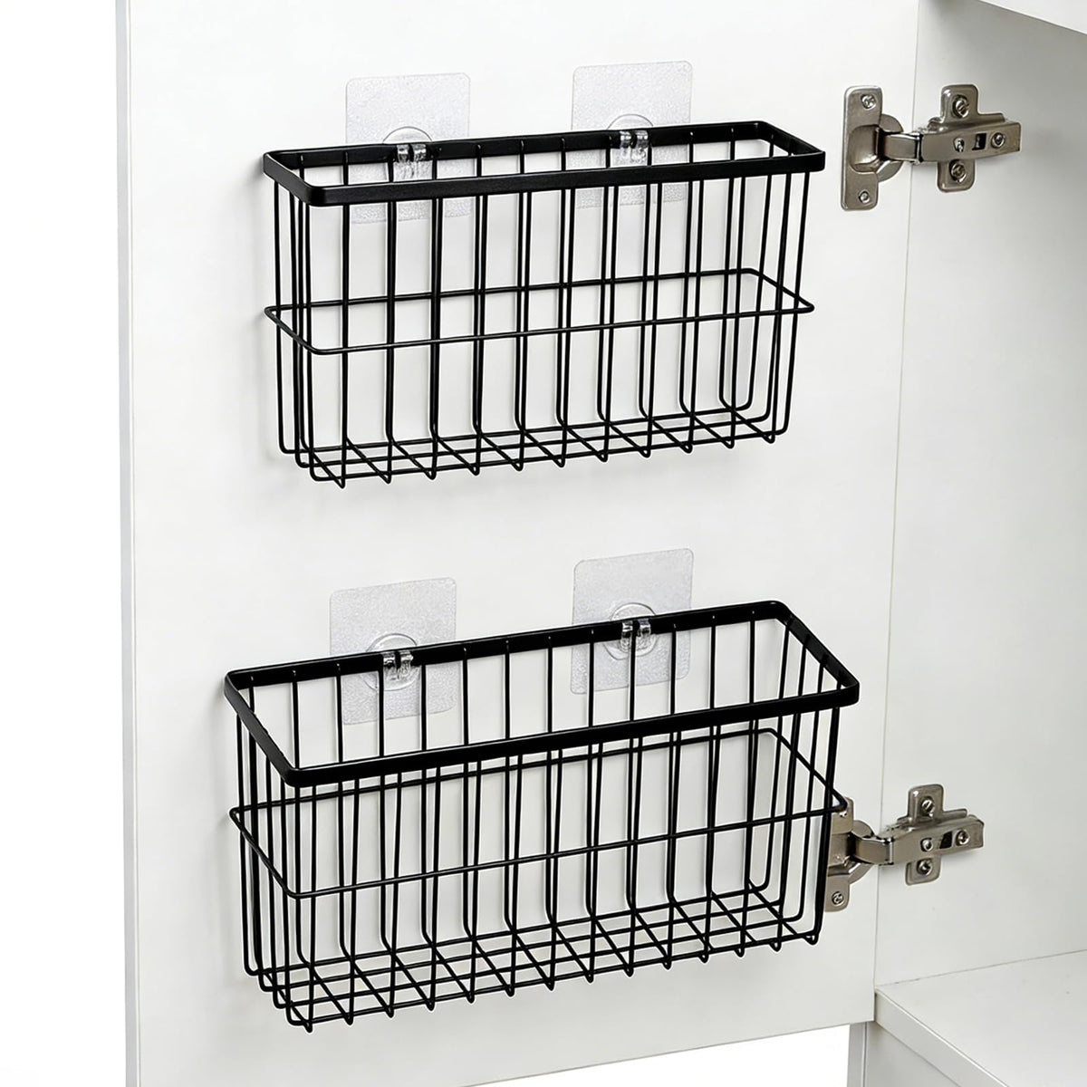 FAMNONE 2-pack adhesive cabinet door organizer with 5.9-inch depth for extra storage