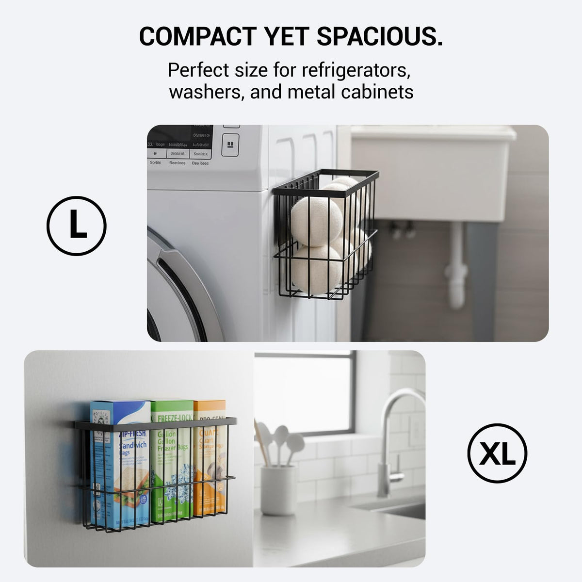 FAMNONE quick setup on magnetic surfaces without drilling for instant organization.