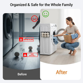 FAMNONE lined lint collector doubles as a compact trash bin for small cleanups.