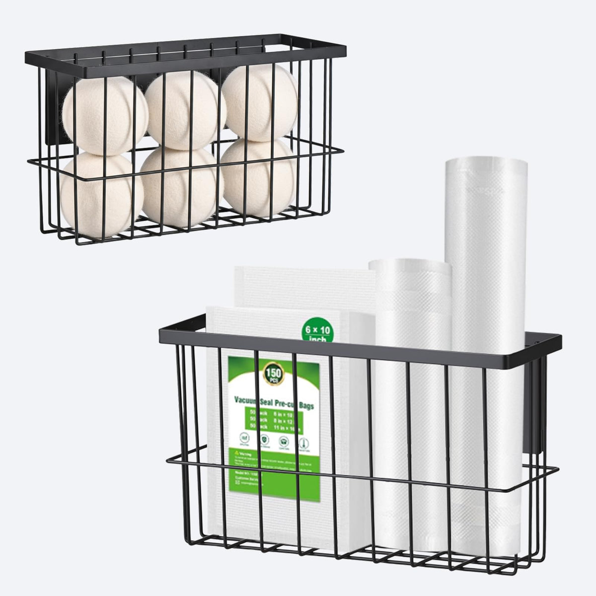 FAMNONE magnetic basket on fridge for organized storage and easy access.