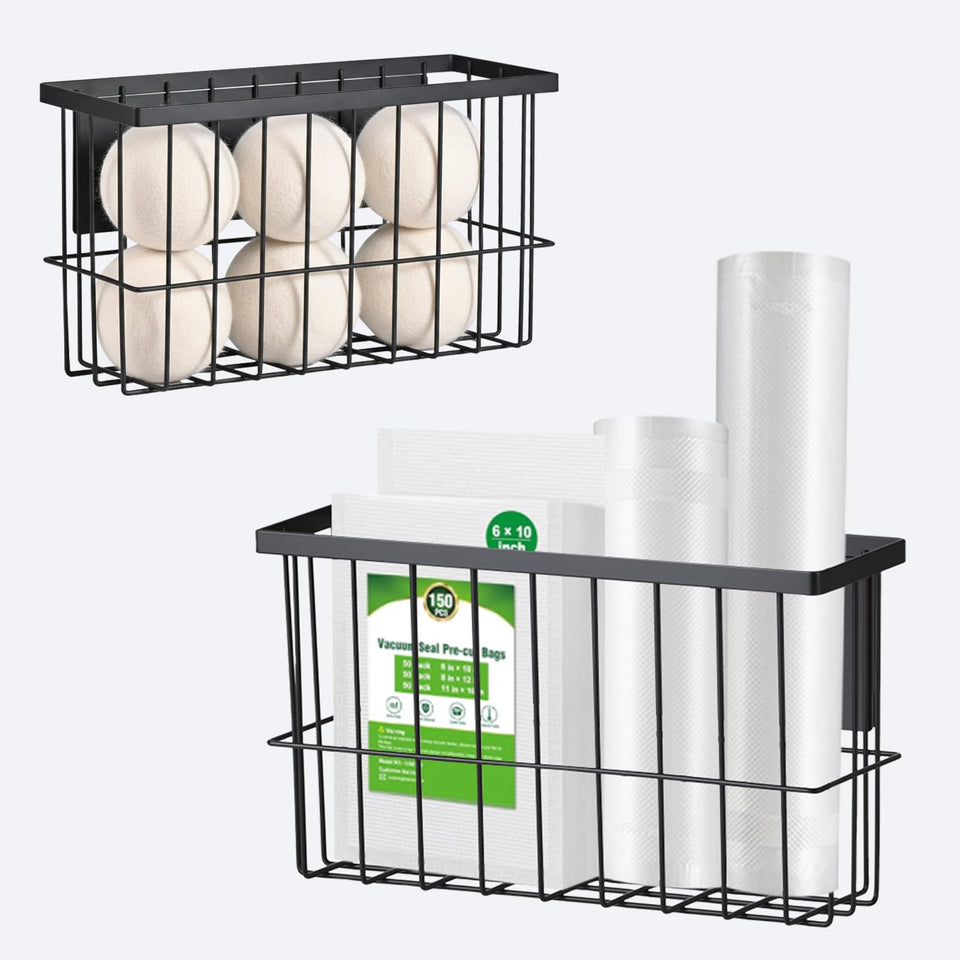 FAMNONE magnetic basket on fridge for organized storage and easy access.