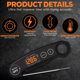 Famoos night use thermometer with large LED display for low light reads