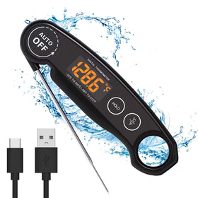 Famoos one-second read thermometer in action for quick cooking checks