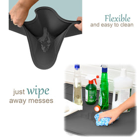 Famous Dino The Original Under Sink Mat easy-clean surface for quick maintenance.