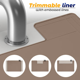 Famous Dino raised-edge drip tray contains drips and spills