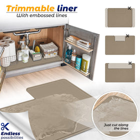 Famous Dino silicone mat folds for tight cabinet spaces