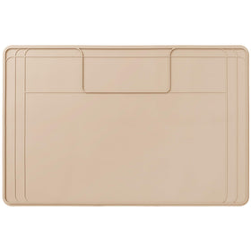 Famous Dino under-sink mat in beige full-size protects cabinet floors from spills.