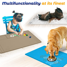 Famous Dino easy-clean surface wipes down quickly after spills.