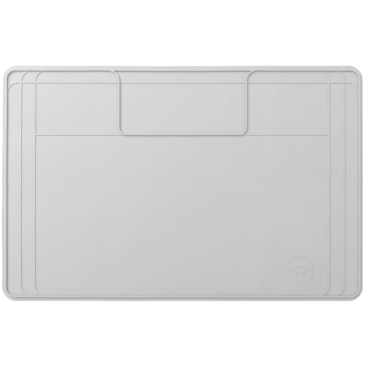 Famous Dino under-sink mat flat lay protects cabinets from leaks and spills