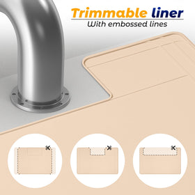 Famous Dino waterproof surface guards cabinet floors from moisture.