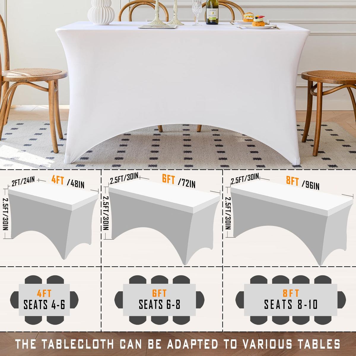 Famstar tablecloth fits family meals, parties, and weddings with ease.