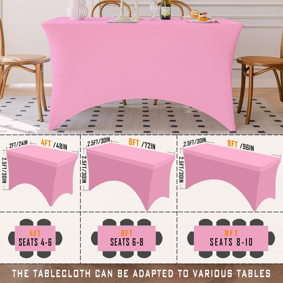 Famstar two-pack pink tablecloths ready for cohesive event setups.