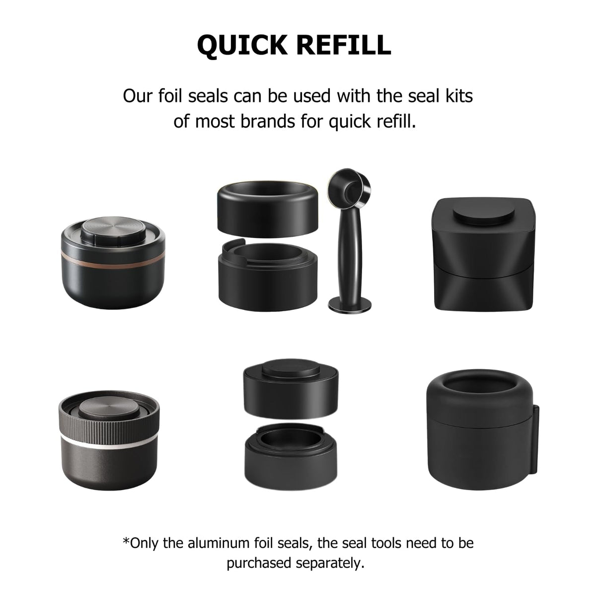 Fanativita aluminum food-grade lids for safe reuse.