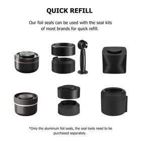 Fanativita aluminum food-grade lids for safe reuse.