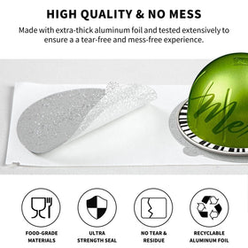 Fanativita extra thick aluminum foil lid ready for Vertuo pods
