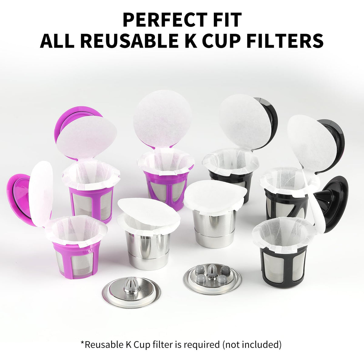 Fanativita filters provide a seamless fit for most reusable Keurig K-Cups for effortless brewing and cleaner cups.