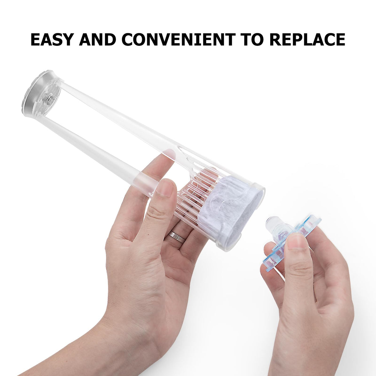 Fanativita side reservoir water filter assembly ready for replacement