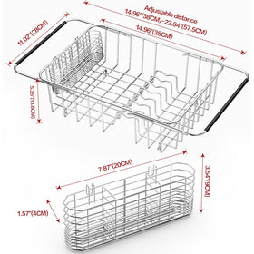 Fanbsy 304 stainless steel dish rack showcasing rustproof construction for long-term use