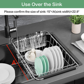 Fanbsy dish drainer with removable silverware holder for organized utensil drying