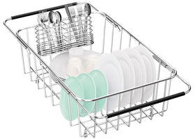 Fanbsy small dish drainer over-sink extendable keeps counters dry and organized.