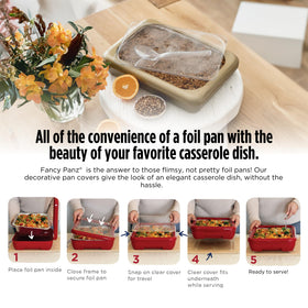 Lid tucked under the Fancy Panz for discreet serving at gatherings.