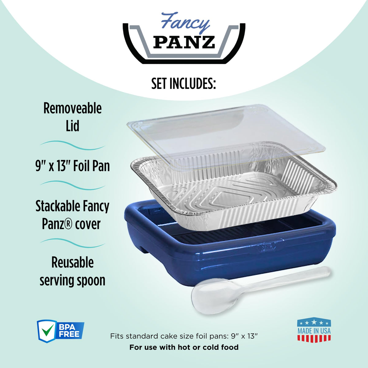 Included serving spoon with Fancy Panz for seamless serving.