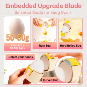 Fancybird egg piercer magnet on top keeps piercing tool handy.
