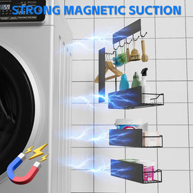 Sleek black finish of FancyMule rack complements modern kitchen appliances.