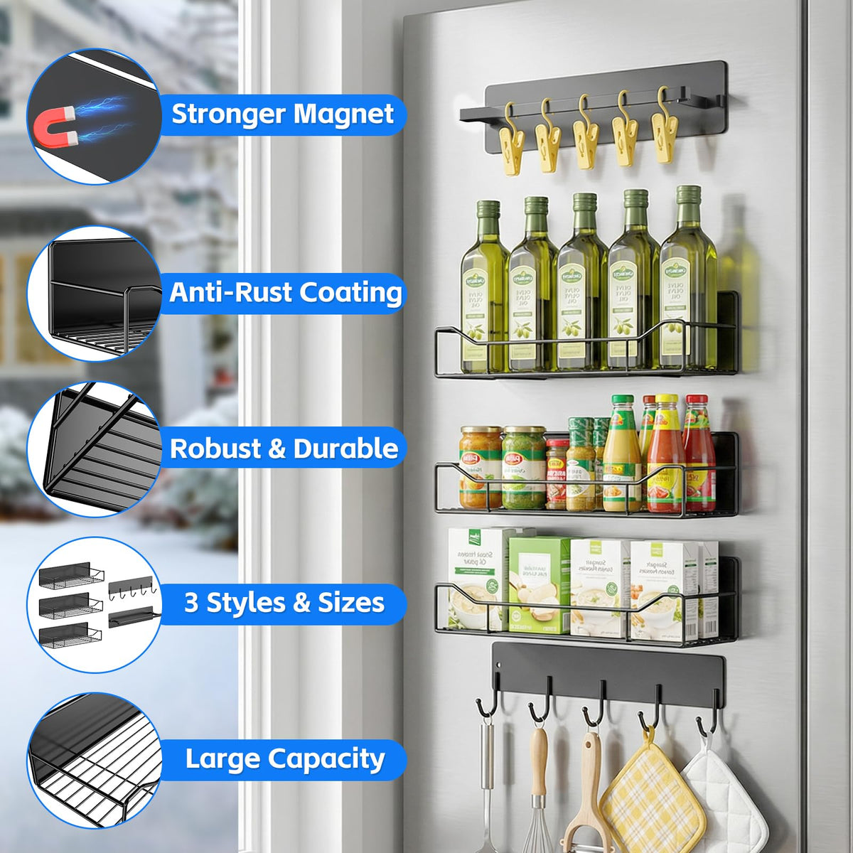 Washing machine side attachment for tidy laundry room organization with FancyMule.