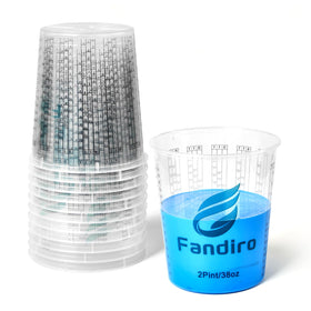 Fandiro 38-ounce cups with clear graduations for precise paint mixing