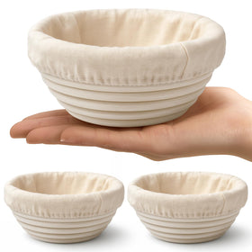 Fanfanwin round banneton basket 2-pack for uniform dough shaping and proofing