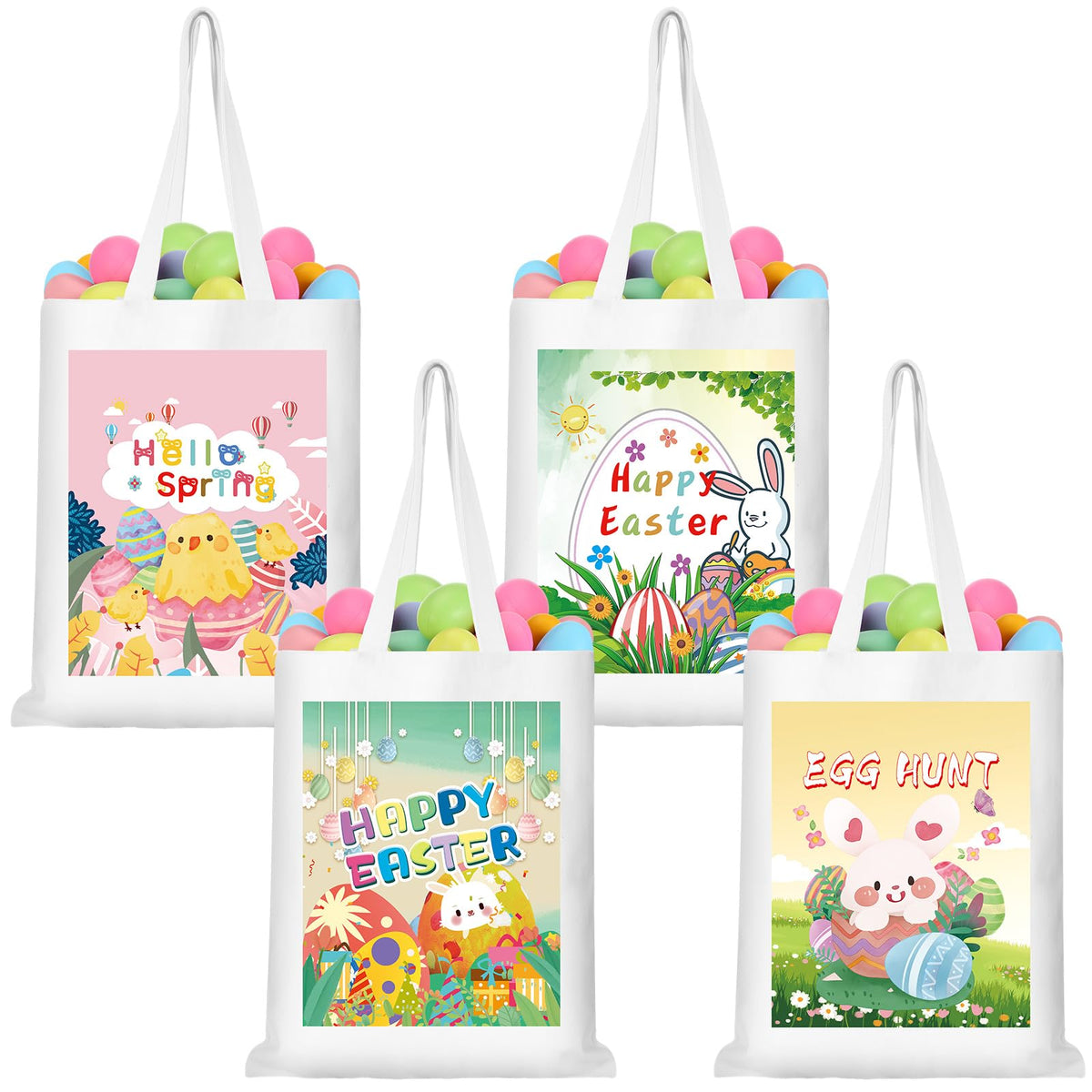 Fanfanwin Easter tote bag with bunny design for gift packaging and party favors