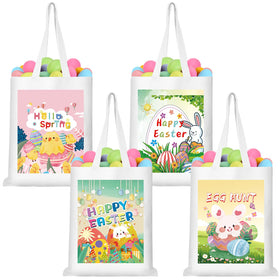 Fanfanwin Easter tote bag with bunny design for gift packaging and party favors